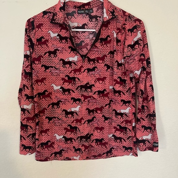 Kerrits XL Kids On Course Quarter Zip Equestrian Light Weight tech Top - Picture 1 of 8